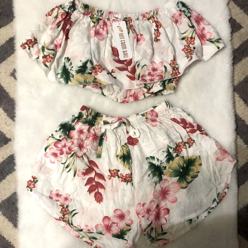 NWT Just from Bali two piece top shorts bottom